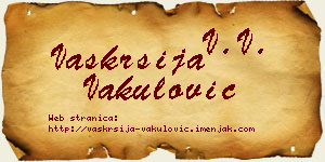 Vaskrsija Vakulović vizit kartica